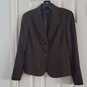 Vintage Lafayette 148 New York Petite Dark Brown Women's Blazer Sz 2